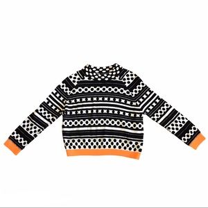 Topshop Polka Dot Cropped Black Orange Sweater s 4